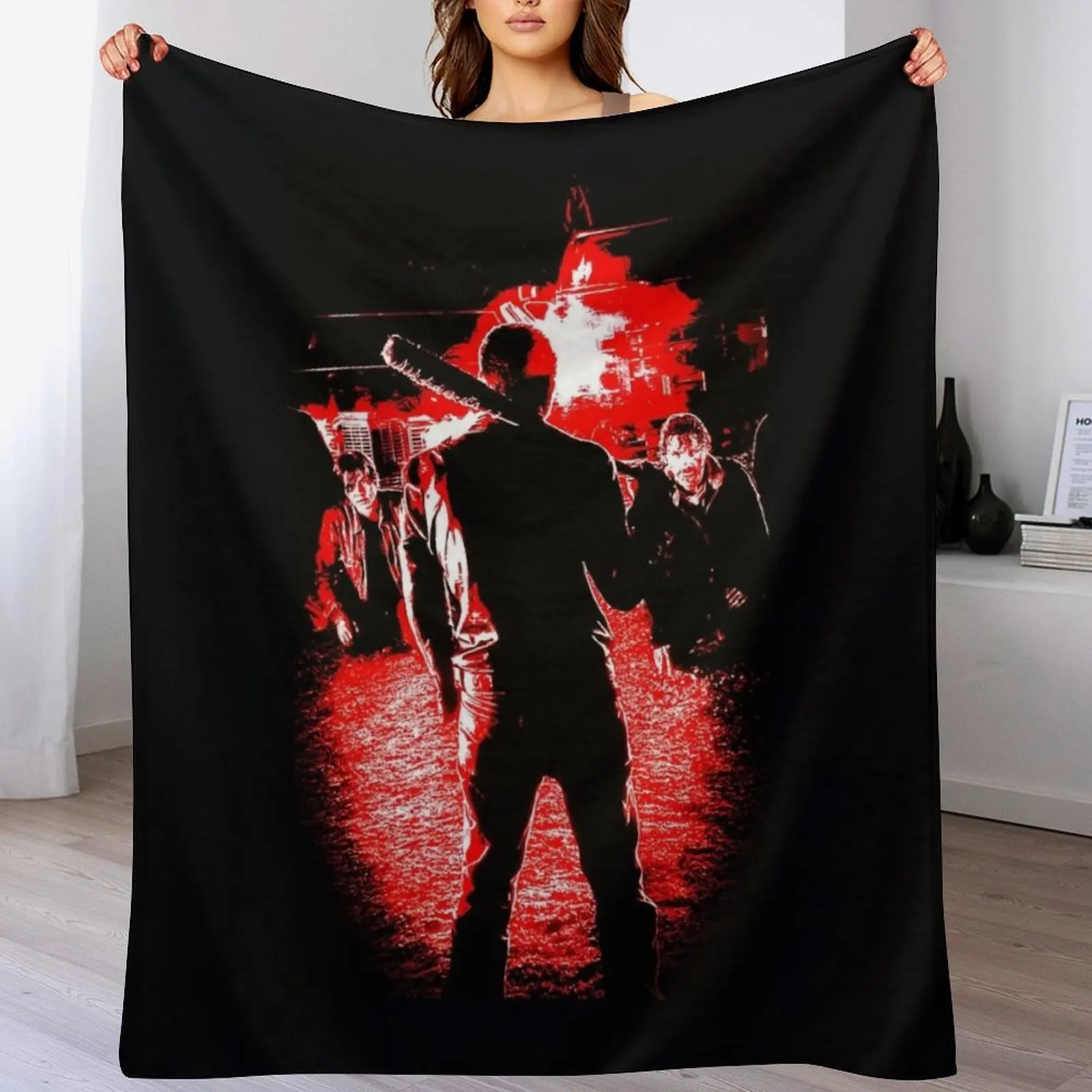 

Negan Throw Blanket Plaid Vintage Furrys Decorative Sofas Blankets