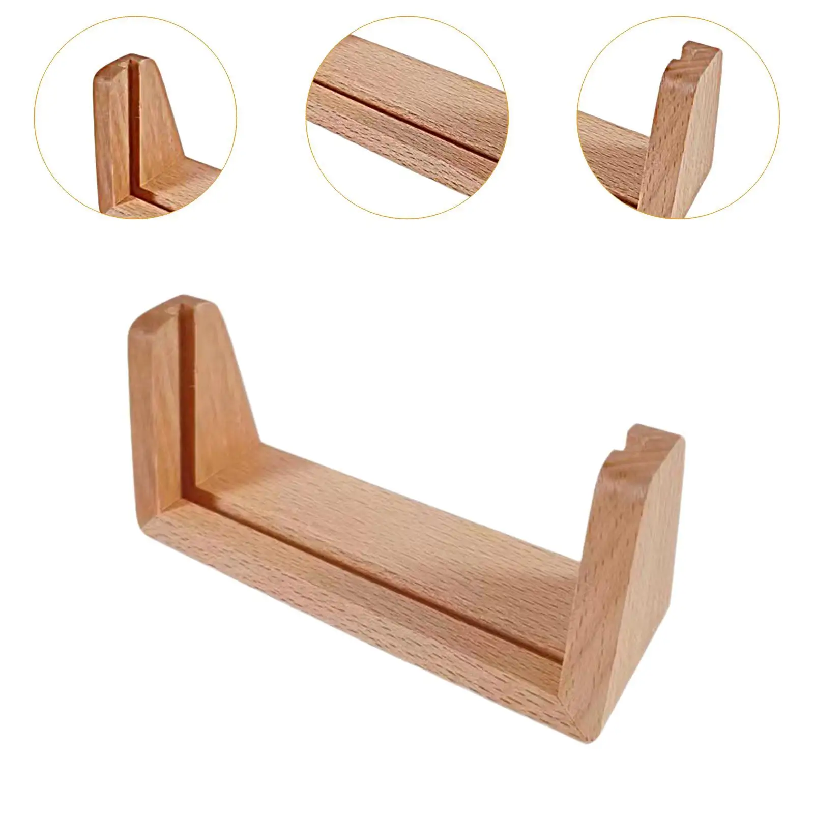 Wood Base for Sign Holder, Name Card Holder, Sturdy Vertical Table Number Holder Stand, Picture Holder