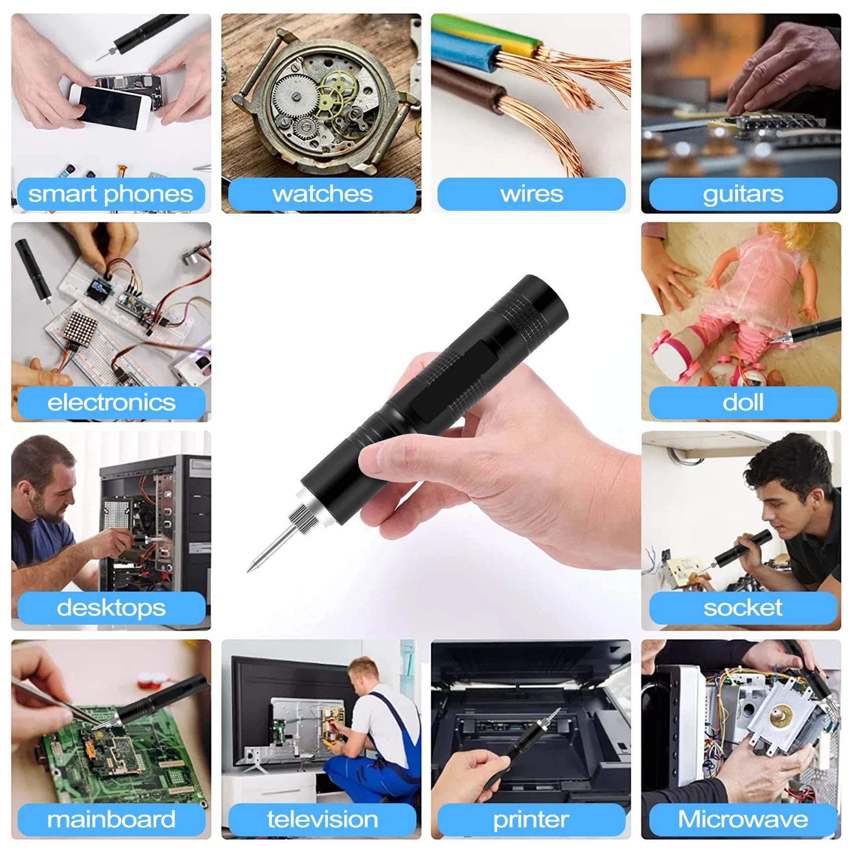 New E10 Interface Battery Soldering Iron Electric USB Wireless Soldering Iron 18650 Battery Powered With LED Light