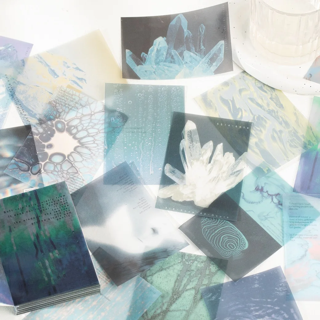 JCAC 20pcs/bag Tracing Paper M5 Craft Book: Vintage-Patterned, Non-Adhesive Bullet Journal Backing and Decorative Paper