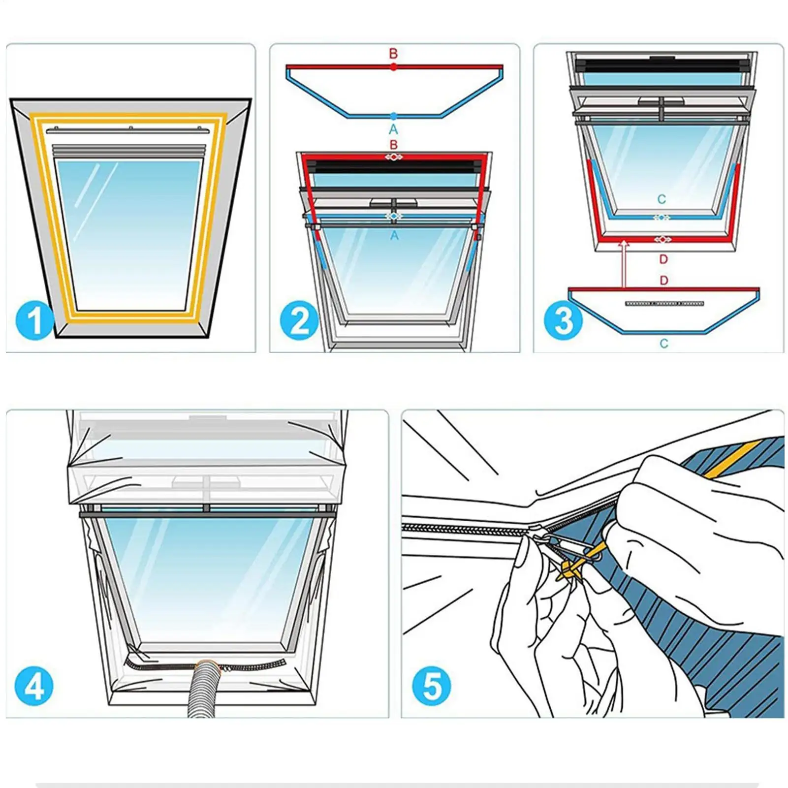 

Portable AC Window Kit Mobile HVAC Insulation Blocker Air Conditioner Window Insulation Kit For Home Living Room Bedroom