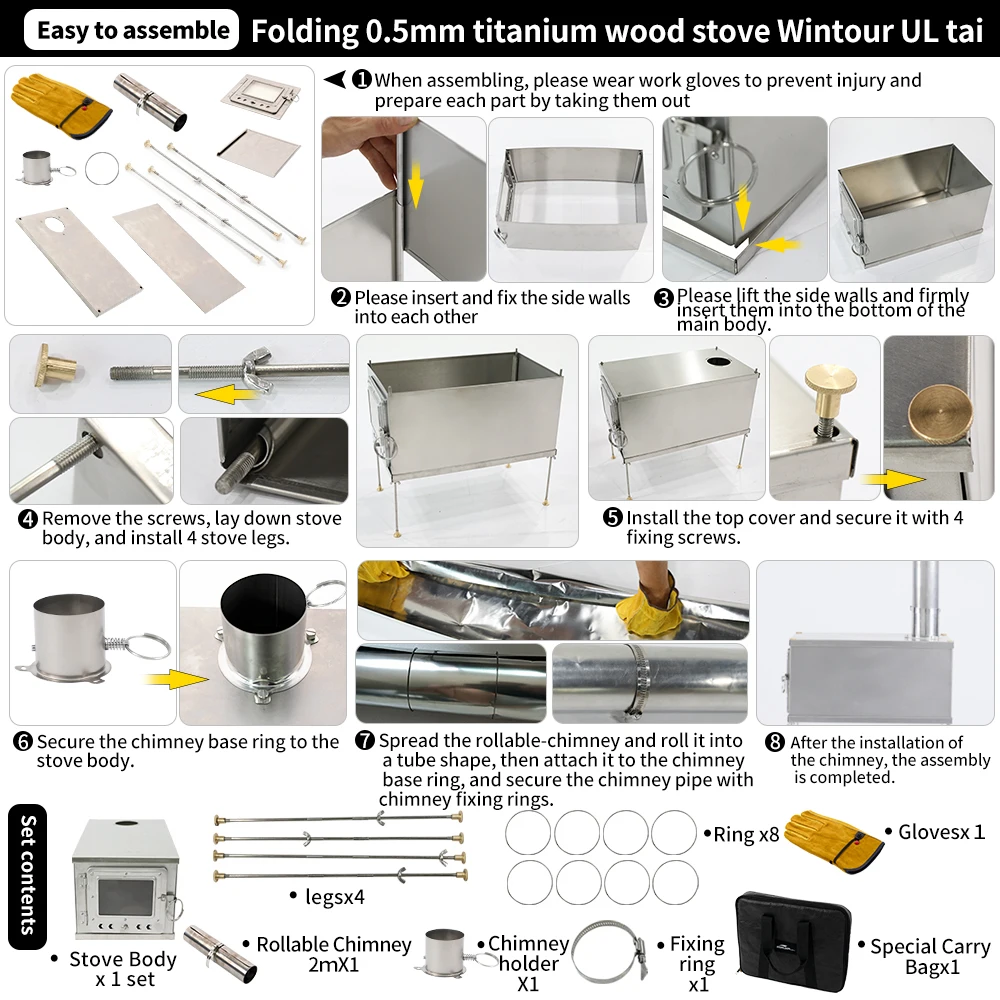 Foldable titanium wood-burning - огляд і ціна Titanium Folding Wood Stove Tent