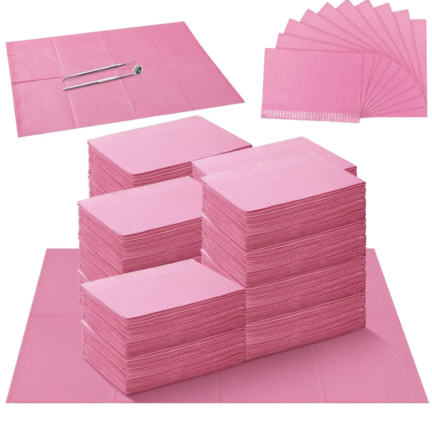 

100Pcs/Pack Disposable Dental Clean Bib Pad Multicolour Tattoo Bibs Table Covers Clean Patient Dental Napkins