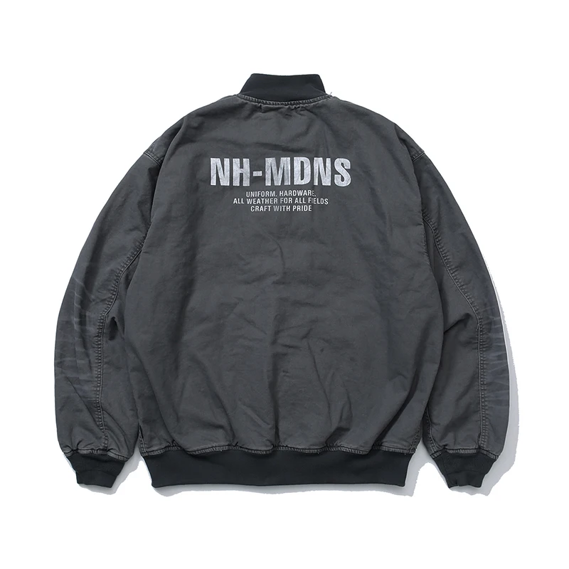 NEIGHBORHOOD MADNESS 2025 Primavera N1 Deck Traje Chaqueta Alta Calidad Estampado de Letras Retro Gris Hombres