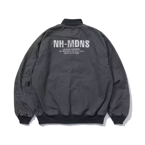 NEIGHBORHOOD MADNESS 2025 Spring N1 Deck Suit Jacket High Quality Letter Print Retro Grey Men