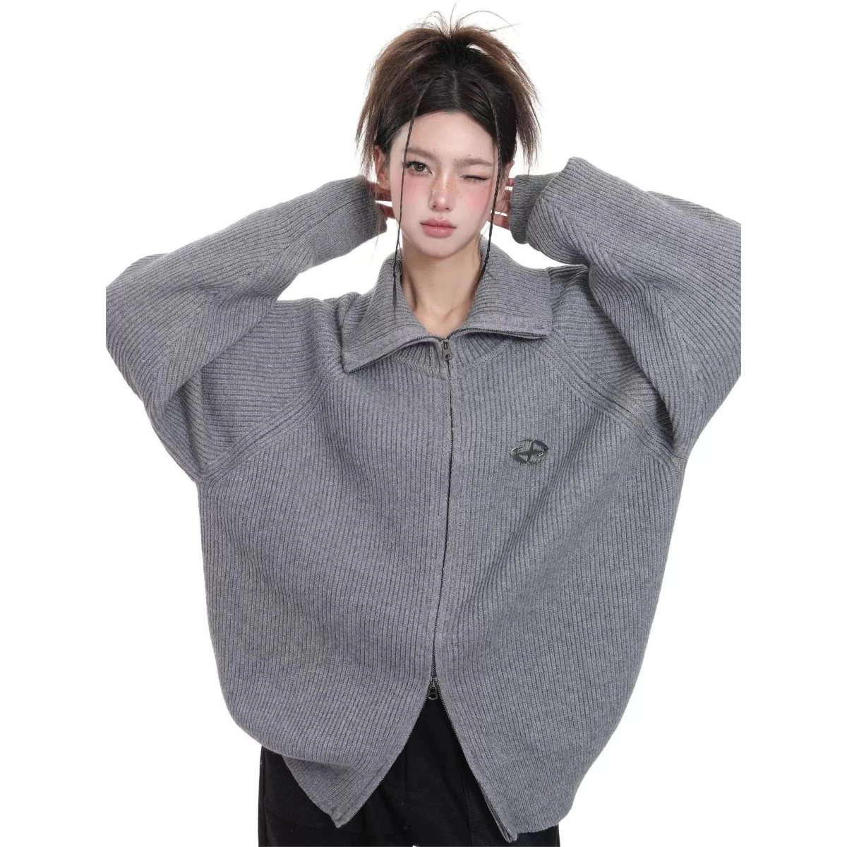 アメリカンスタイル V ネックニットセーターカーディガンメンズソリッドカラーカジュアルルーズフィット冬アウターソフトポリエステル繊維