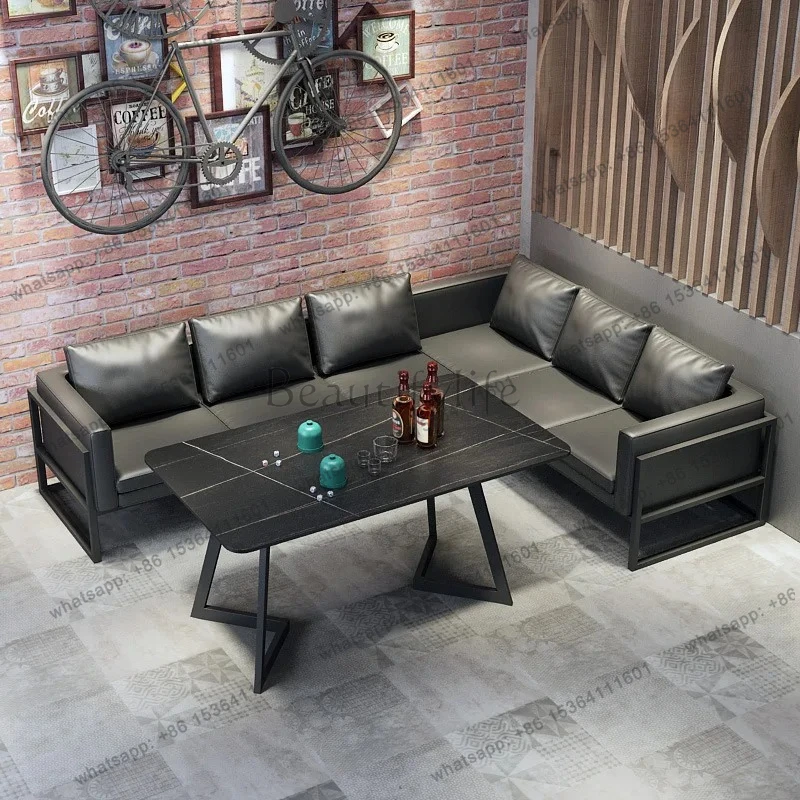 American industrial style restaurant leisure sofa rock slab fashion home living room designer light luxury