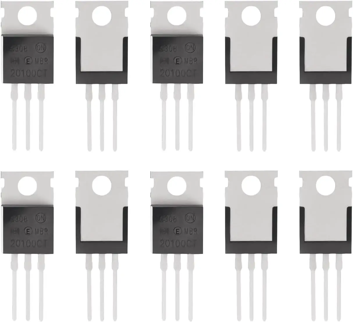 20pcs MBR20100CT Planar Schottky Rectifier Diode 20A 100V TO-220AB Used in Electronic DIY Projects Amplifiers Solar Panels