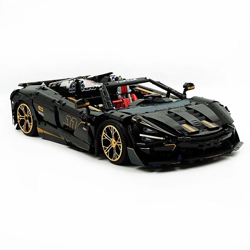 Bloque de lujo de alta tecnología, potencia de velocidad 720S, modelo de carreras genial 10625, montaje de bloques de construcción de cola de coche, juguete DIY, regalos de Navidad para chico