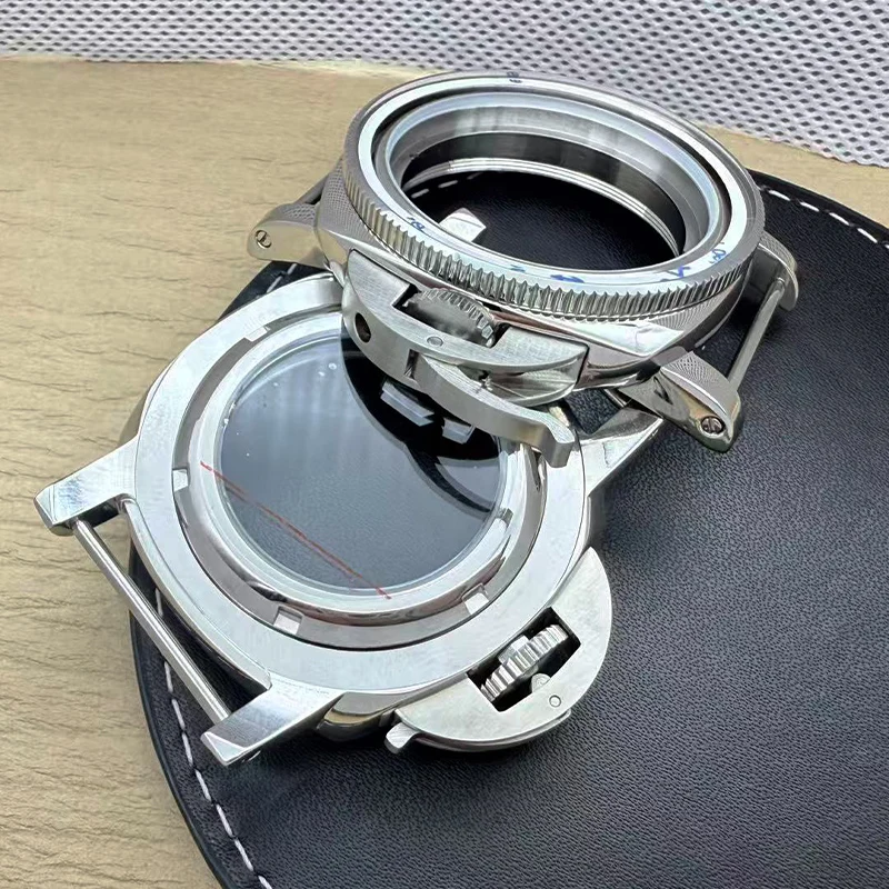 42mm PNH Watch Cases Transparent Bottom Cover Fit for NH35 NH36 4R35 7S Movement With 39mm*32mm Bezel Men's Watch Caserefitting