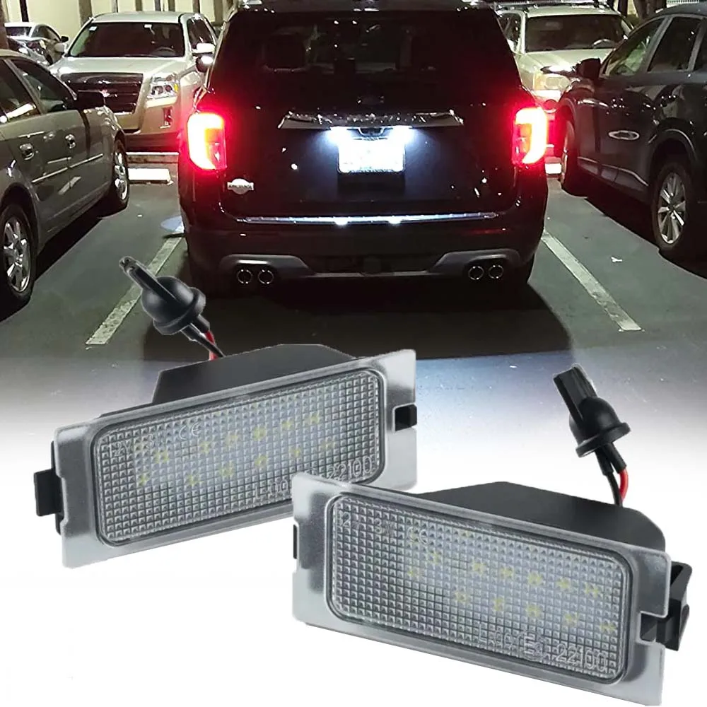 2Pcs Error Free Car LED License Number Plate Light Lamp For Ford Edge MK1 2007-2014 Escape MK2 2008-2012 Mercury Mariner 08-11