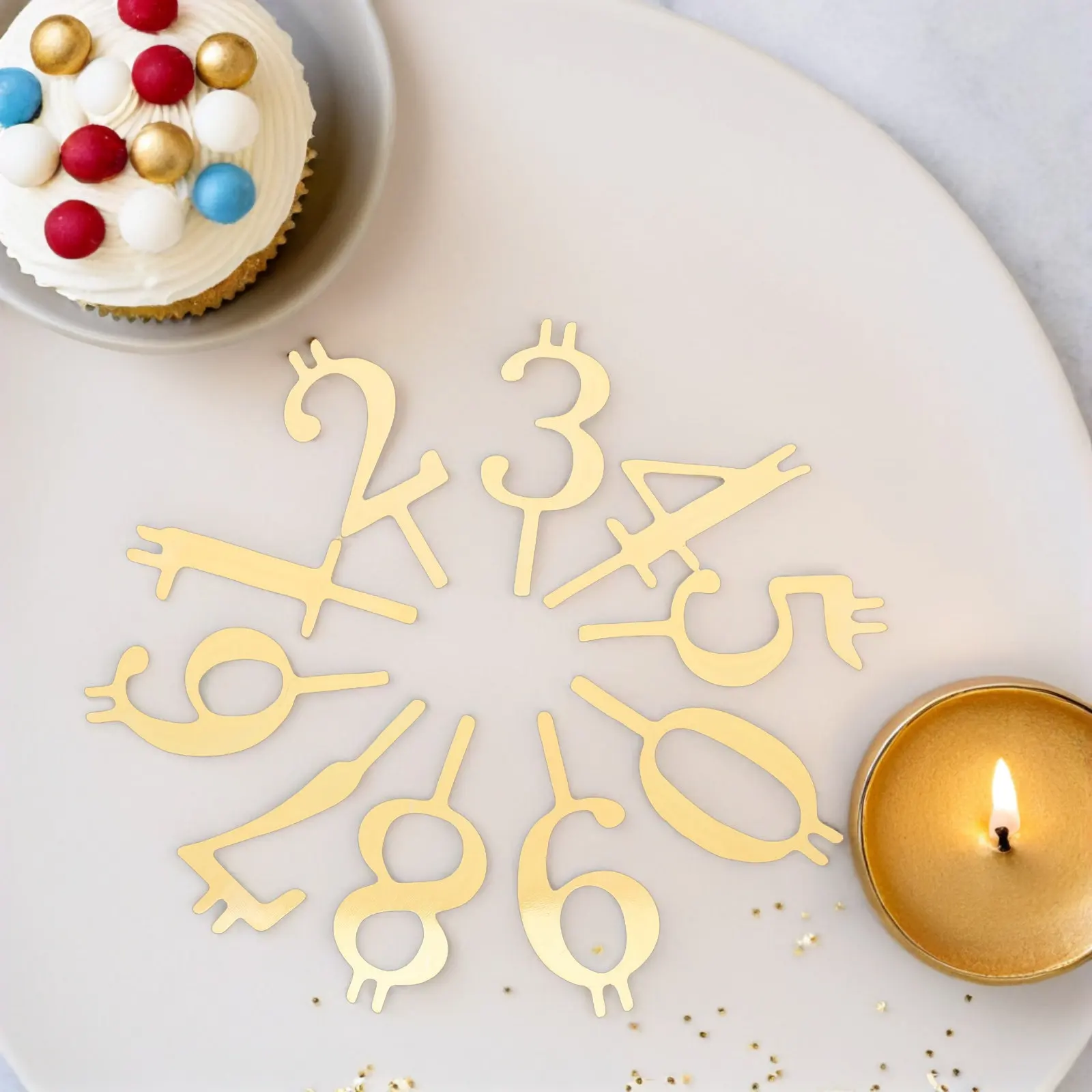 10Pcs Reusable Number Holder Set Stainless Steel Metal Cake Spike Holders Dripless Birthday Anniversary Cake