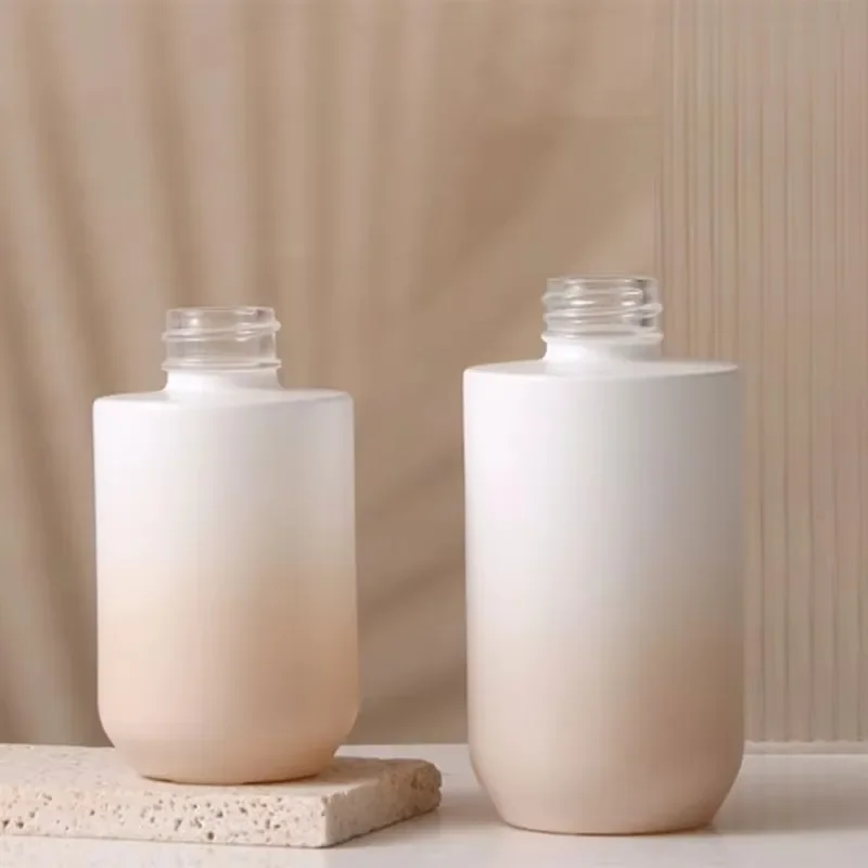 6pcs/set 50g Cream Jar 30-120ml Lotion Pump Bottle Perfume Toner Spray Bottle Glass Press Empty Container Travel Wholesale