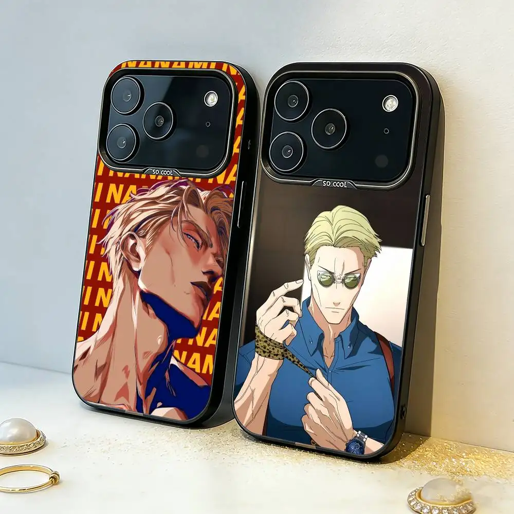 

Anime K-Kento N-Nanami Phone Case For iPhone17,16,15,14,13,12,11,Pro,MAX Gray Matte Silicone Black Cover
