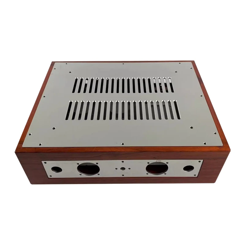 Solid wood Audio Amplifier case for electronic tube Power Amplifier, customized Power Amplifier case, and customizable aluminum