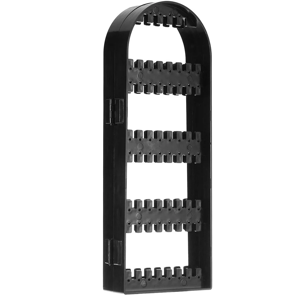 Soporte organizador de joyas de plástico, diseño de puerta plegable de 120 agujeros, collar, anillo, pendiente, pulsera, exhibición para tocador, escritorio de baño