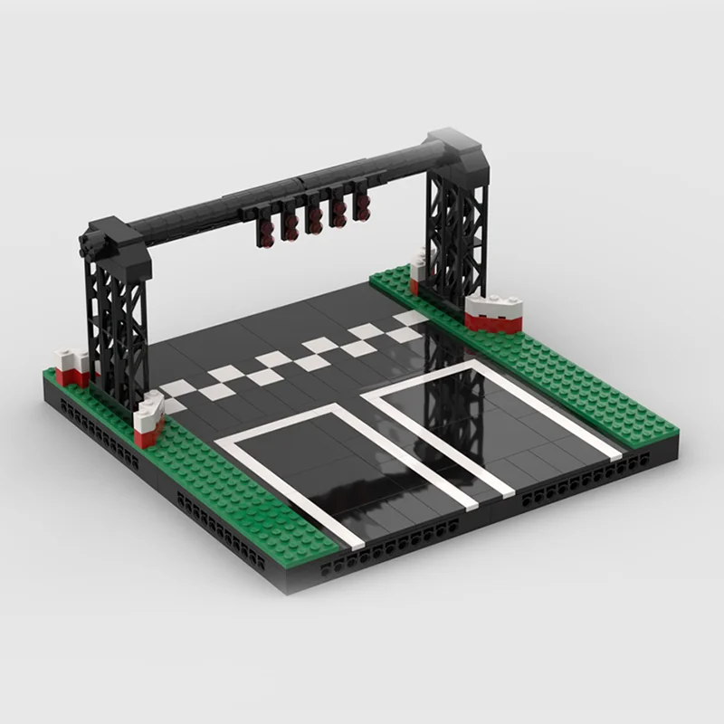 202 pçs moc modular streetscape pista de corrida carros modelo blocos de construção brinquedo ideia educação presentes natal criativo
