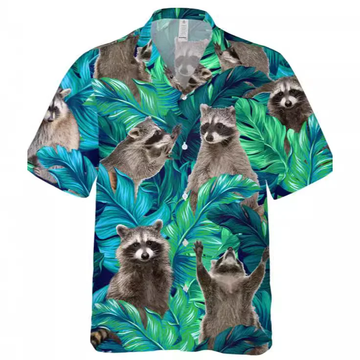 New Men's Plus Size 3D Digital Printed Hawaiian Shirt