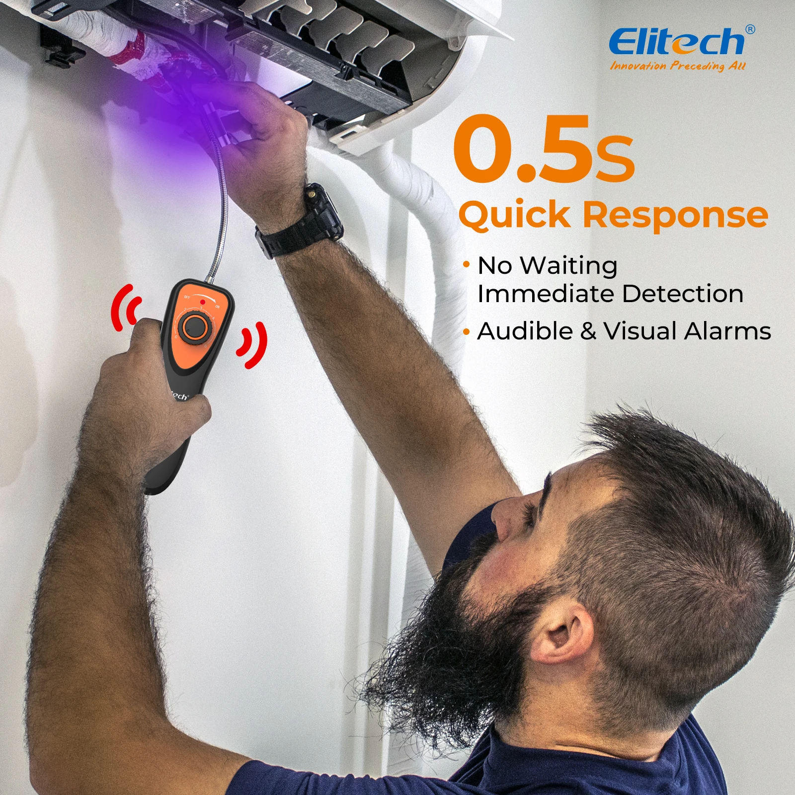 Детектор Утечки Elitech CLD-100 Freon, галогенный газоанализатор для автомобилей HVAC, анализатор утечки хладагента R134a CFCs HCFCs HFCs