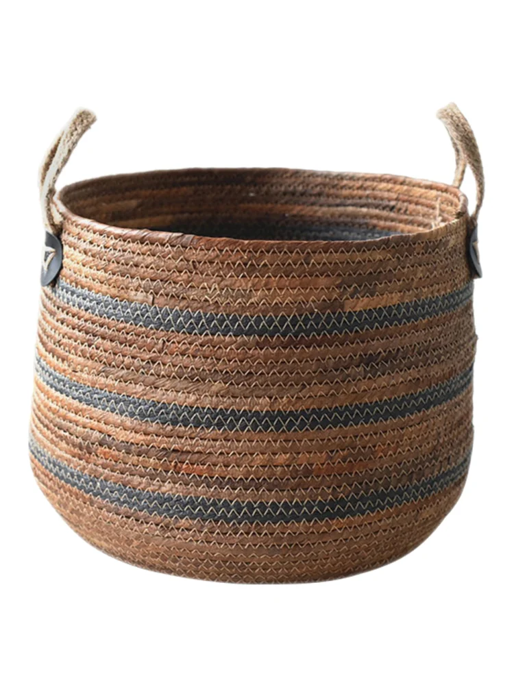 Mir de rangement tissé en jute et rotin, support de basket-ball, pour lessive