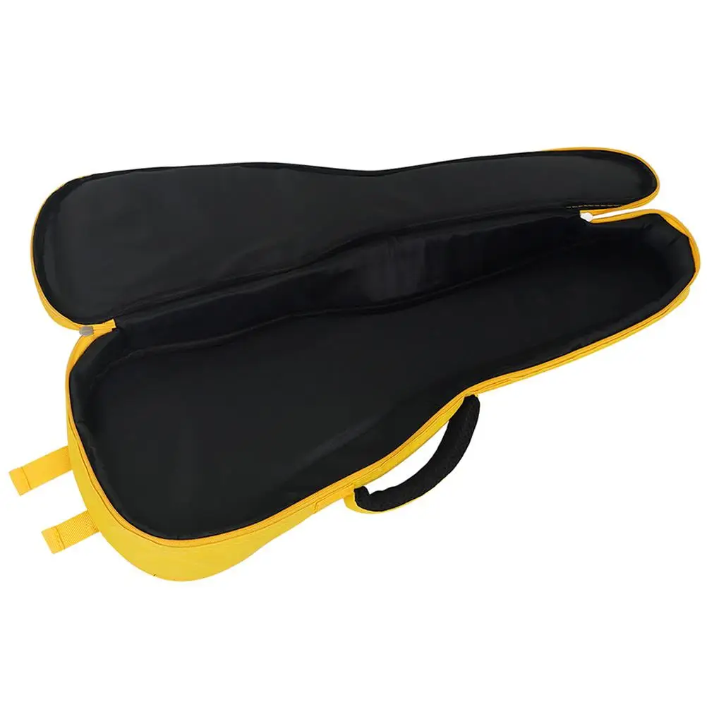 

23 Inch Ukulele Transparent Side Pocket Guitar Case Cotton Waterproof Carry Bag Yellow Lightweight Portable Storage Gig Bag