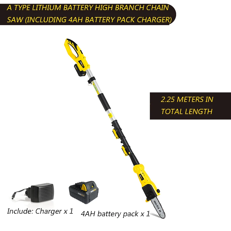 

Rechargeable High Branch Chain SawGreening Garden Fruit High-altitud 20V Lithium Battery2AH/4AH Electric Telescopic Chain Saw