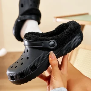 رجالي نسائي أحذية شتوية نعال دافئة أزواج داخلي منزل قطن شرائح كبيرة حجم رقيق شرائح أفخم قباقيب الفراء الصنادل 46 47 48 الأكثر مبيعا كروكس مقاس 47 - رقم 7