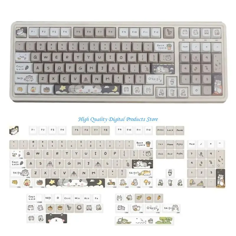 

U2JE Gray Mouse Keycaps XDA Keycap For 87/104/108 Mechanical Keyboard Keycap Set