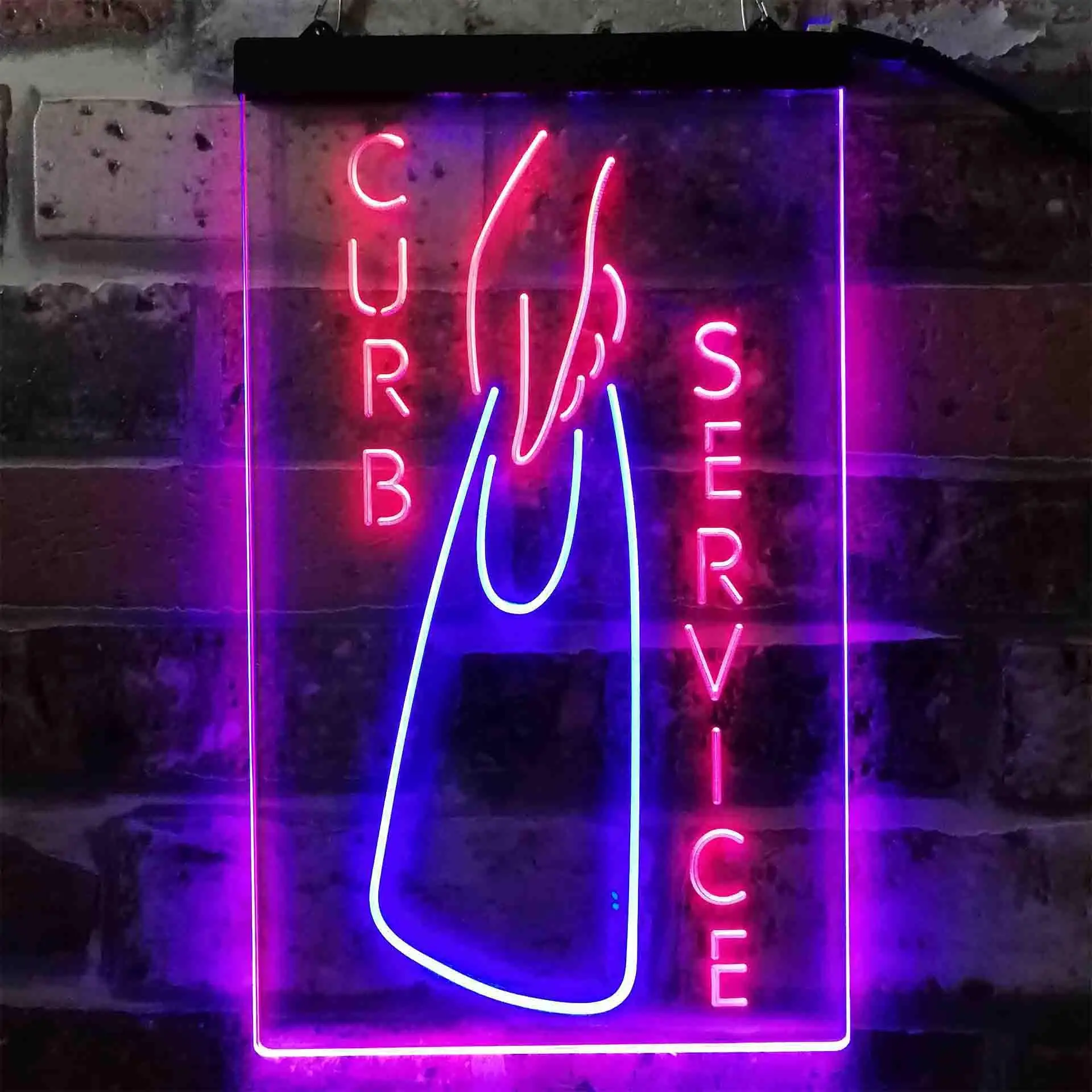 

Двухцветная светодиодная неоновая вывеска CURB SERVICE st6-i3876