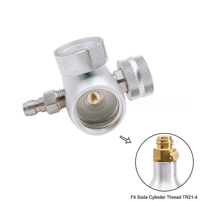 A67M-For Sodastream Soda Cylinder Quick Fill Connector For Micro-Adjustable Valve For Home Brewing Cream Whipper Pressure