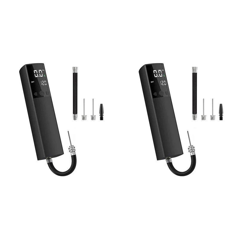 مضخة كروية كهربائية B72A 2X، مضخة هواء ذكية محمولة سريعة التضخم الكروي مع مقياس ضغط دقيق وشاشة LCD رقمية #5