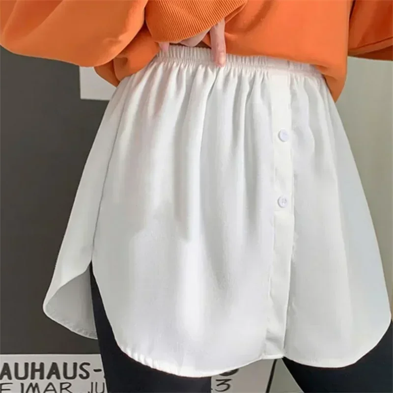 S-2XL Women Fake Shirt Hem Detachable Underskirt Irregular Skirt Tail Blouse Hem Extender Mini Skirt Layered Inner Layer