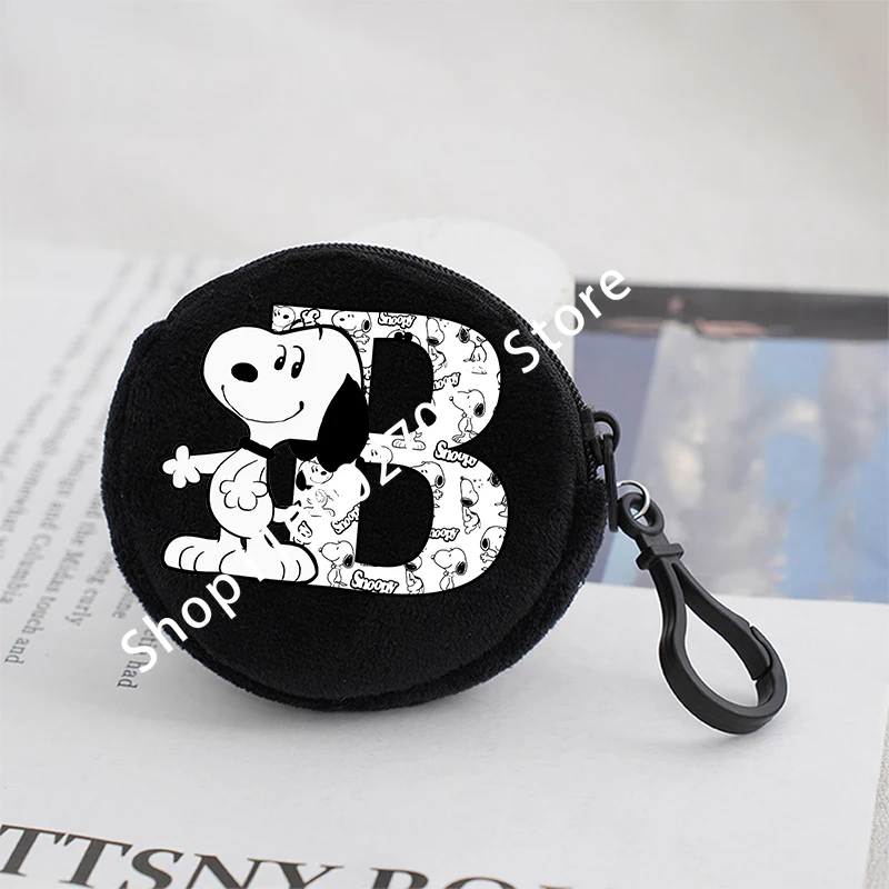 Snoopys Child Boys Girls Coin Purse Cute Letter Cartoon Printing Large Capacity Cosmetic Bag Portable Handbag Kids Birthday Gift