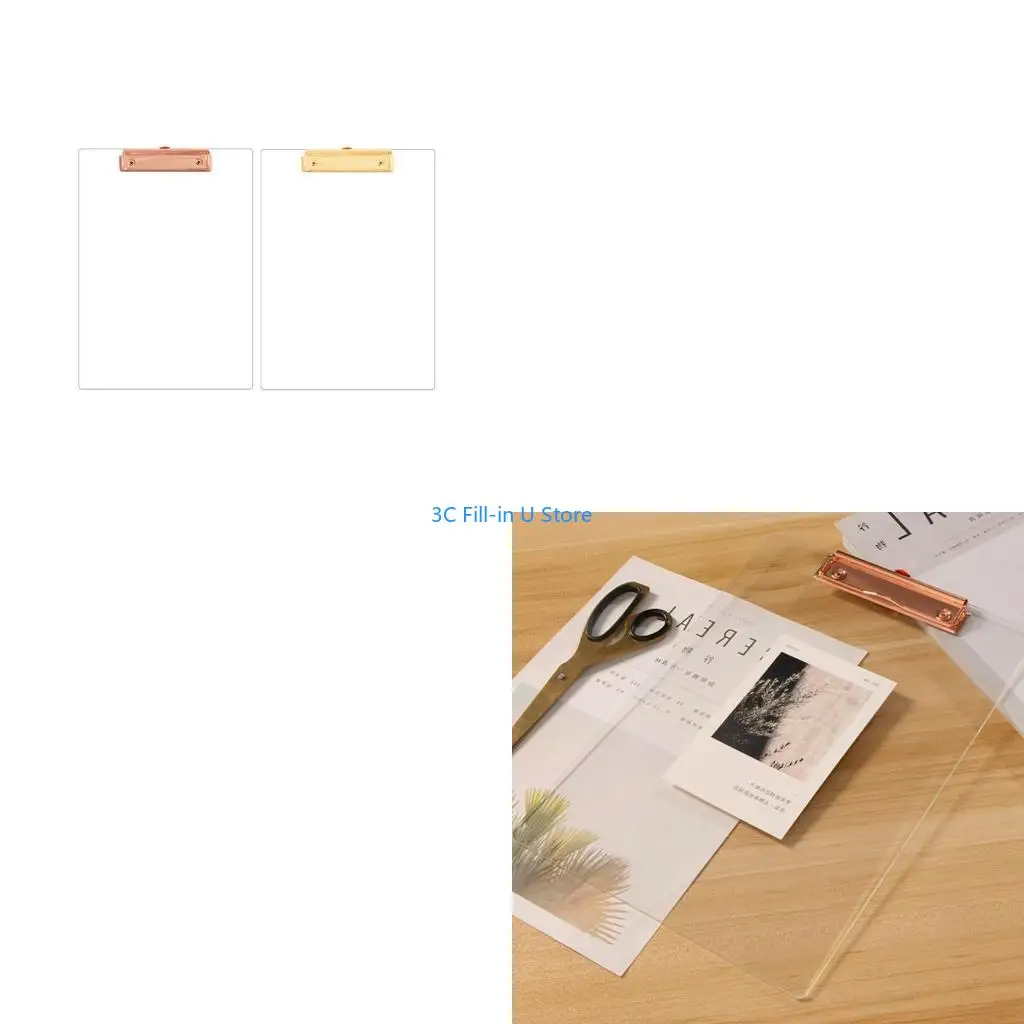 

G8TA акриловый буфер обмена прозрачный держатель для файлов с низким профилем зажим вмещает 30 листов офисные принадлежности