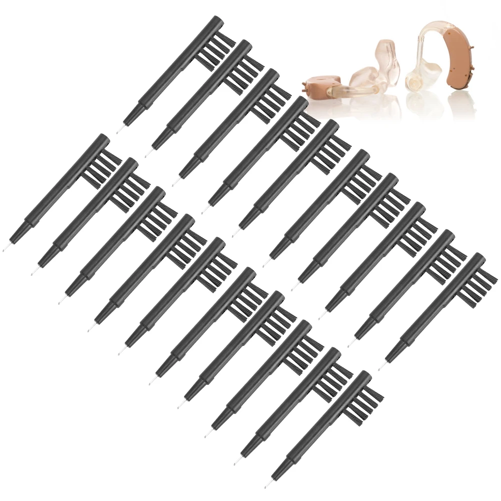 Immagine 7: Spazzole per pulizia amplificatore acustico da 20 pezzi con magnete in cera Set di spazzole per apparecchi acustici Accessorio Auricolari Cuffie Cura dell'orecchio