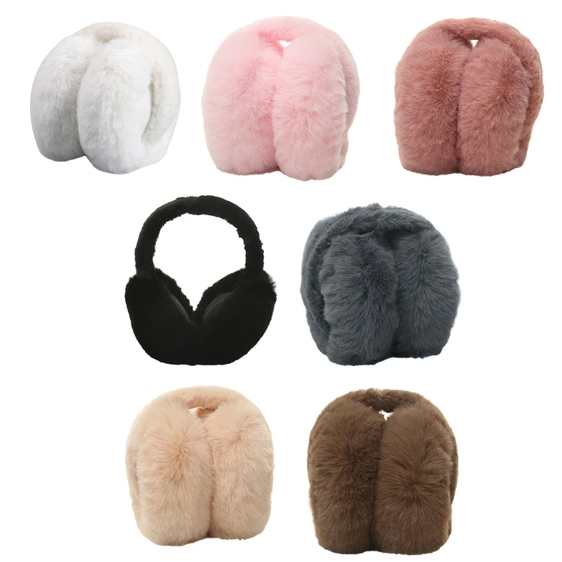 

Women Plush Ear Muffs for Cold Weather Foldable Ear Protective Ear Warmers Fashion Furry Ear Flaps Outdoor Sports DropShipping