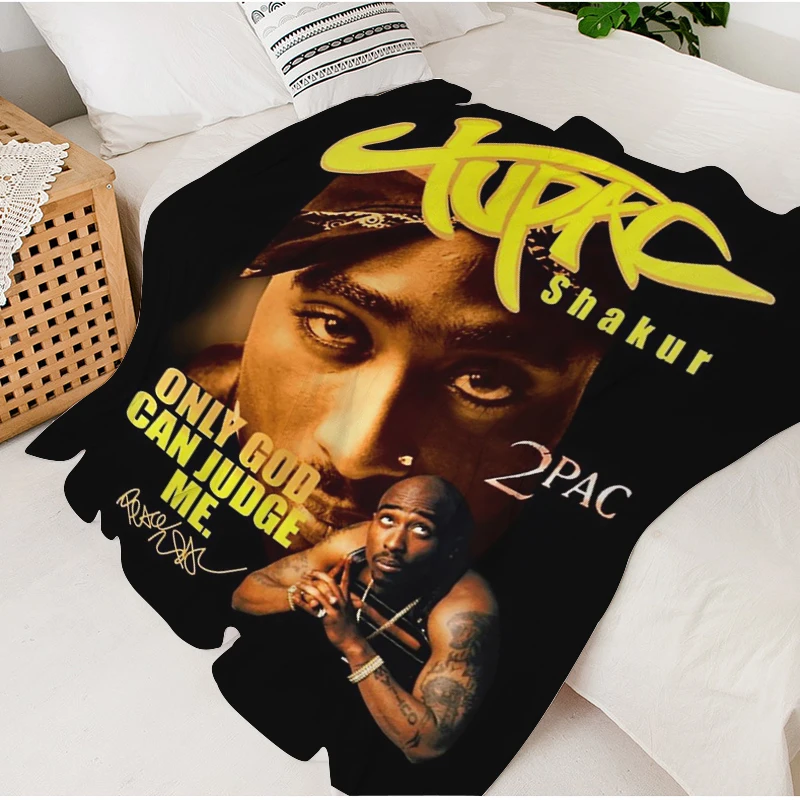 Sofa Blankets for Winter 2PAC Tupac Custom Warm Knee Bed Fleece Camping Throws King Size Fluffy Soft Blankets Microfiber Bedding