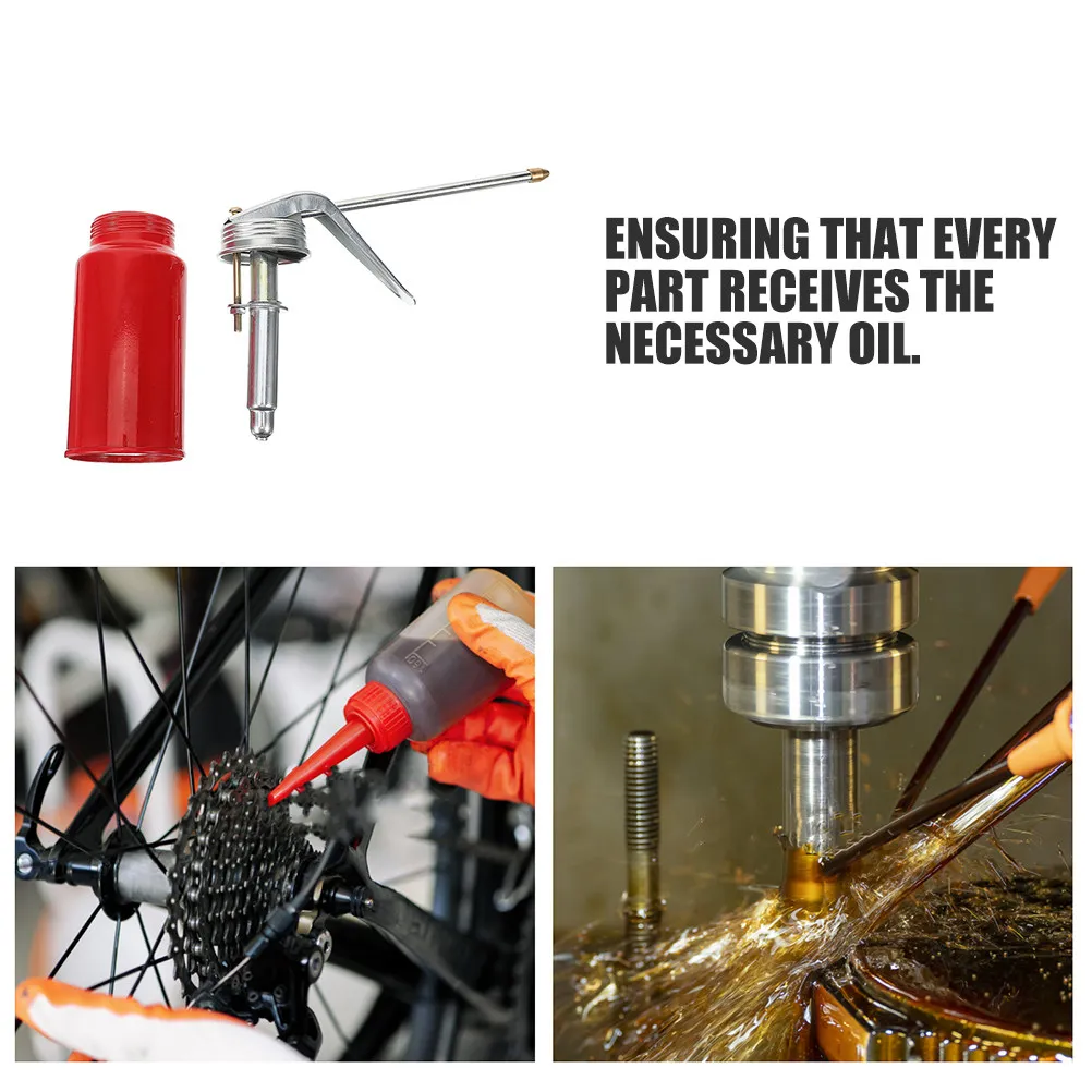 2Pcs Manual Oil Can Metal Pump Oiler for Vehicle and Motorcycle Lubrication Household Use Refillable Portable Oil Dispenser