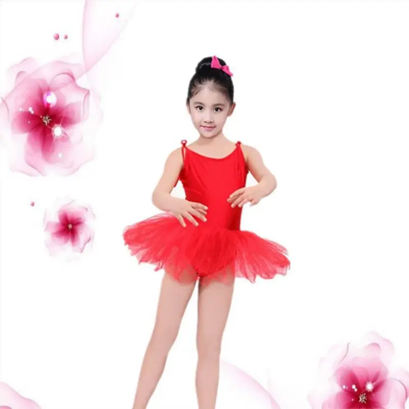 Sling Ballet Dress Girls Fluffy Dream Dance Costumes Children Dance Exercise Clothes Small Princess Fluffy Dancewear