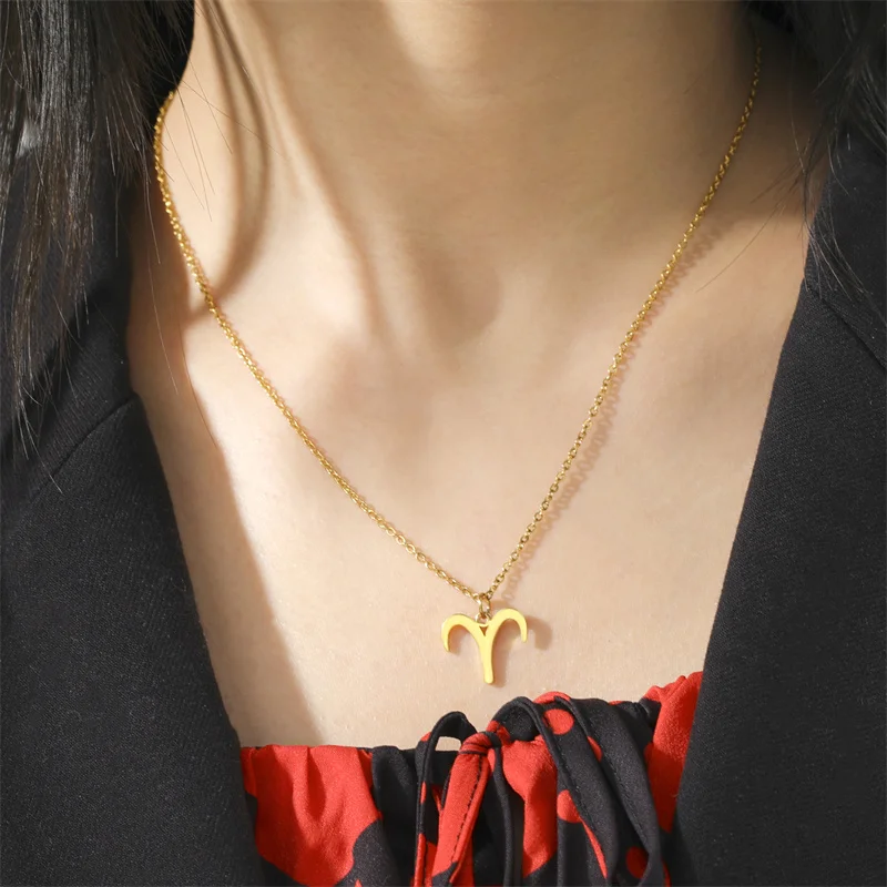 12-Sternbild-Anhänger-Halsketten für Frauen, Mädchen, Widder, Steinbock, Stier, Halskette, Ketten, Halsband, Anhänger, Schmuck, Geburtstagsgeschenke – Detail 24