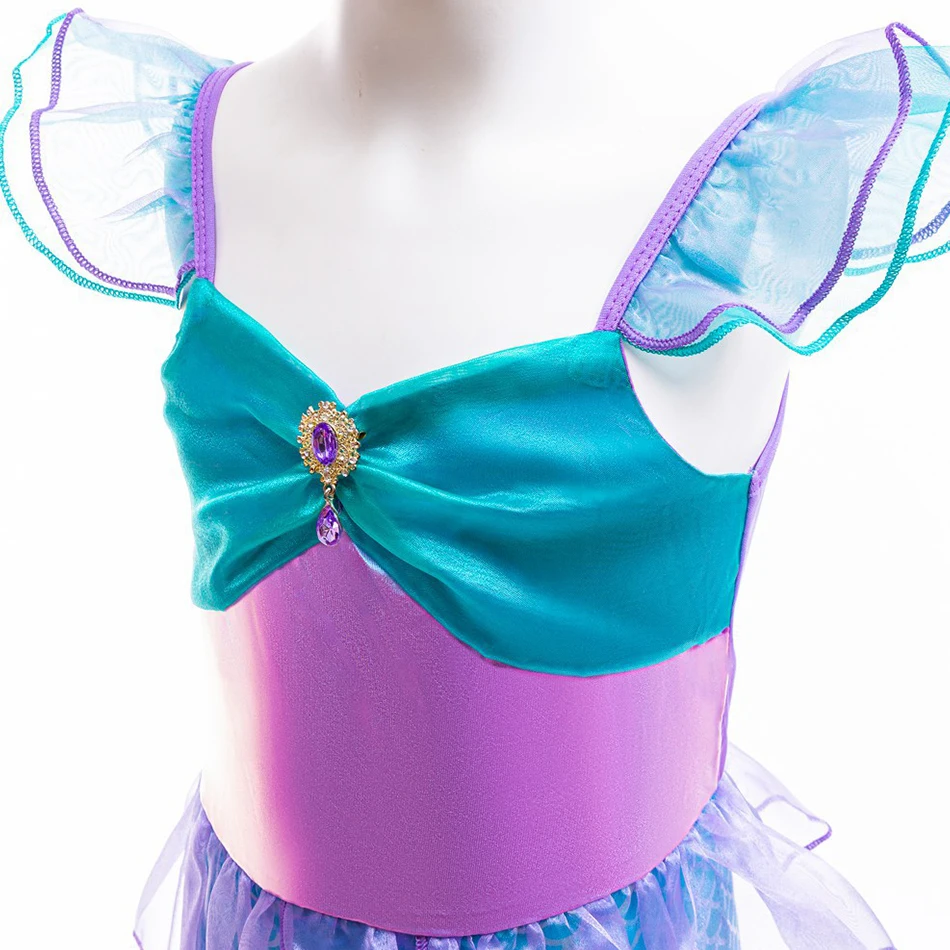 Girl Ariel Fishtail Skirt Mermaid Cosplay Princess Dress Children Stage Performance Costume Kid Halloween Carnival Party Clothes