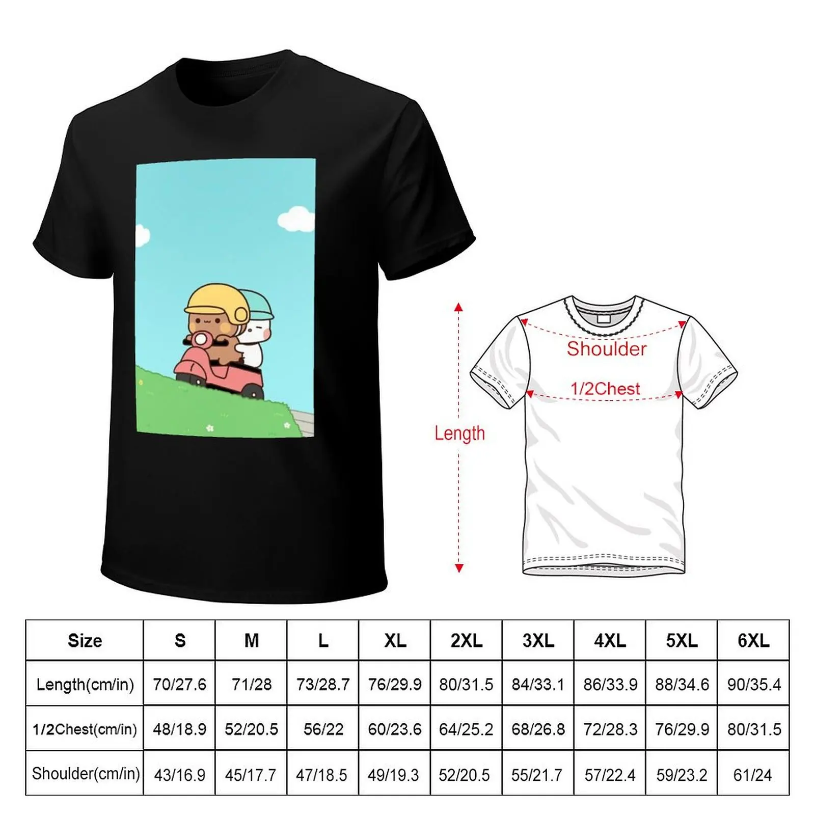 Cute Couple Bubu Dudu Are Going On A Ride T-Shirt man t shirt cotton high quality T-Shirt