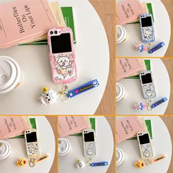 Cute Chiikawa Hachiware Cartoon Anime Usagi ZFlip6 Case For Samsung ZFlip3,ZFlip4,ZFlip5 Soft Bumper Silicone Hard Cover Shell