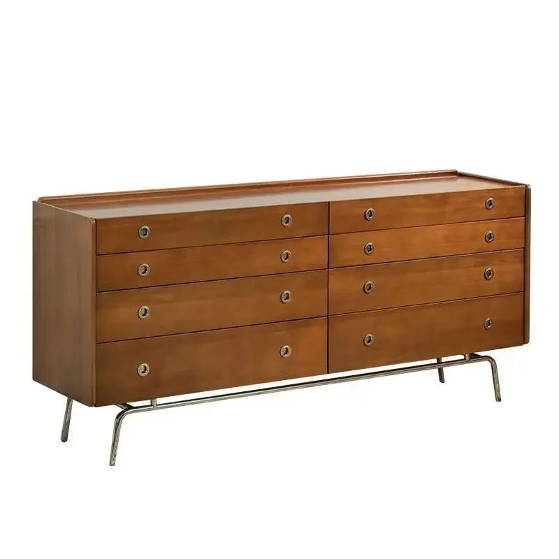 

wood chest of drawers living room bedroom six-drawer bedside cabinet small apartment drawer storage storage sideboard