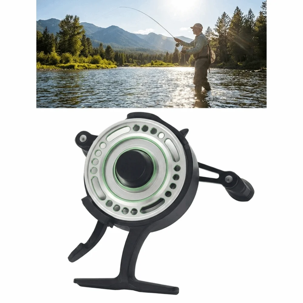 Metal Construction Raft Fishing Wheel Left Hand Retrieve Ultra Smooth Ice Fishing Reel 2.8:1 Gear Ratio Fishing Reel Ice Fishing