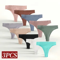 3Pcs/Set Seamless Sports Briefs Women Low Waist Panties Sexy Lingerie Solid Color Female Underpants Comfort Underwear M-L