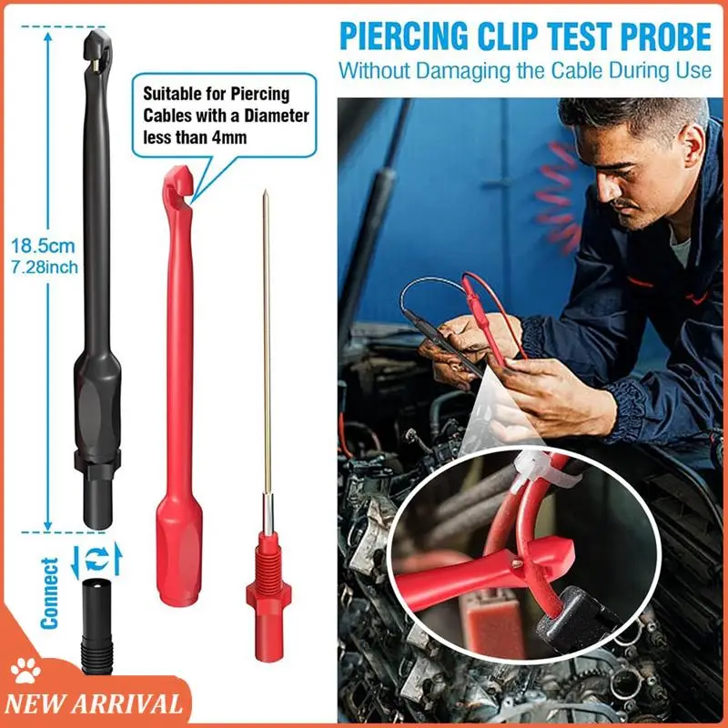 

25 PCS Multimeter Test Leads Kit, As Shown Plastic With Replaceable Alligator Clips,Wire Piercing Probes, Alligator Clips