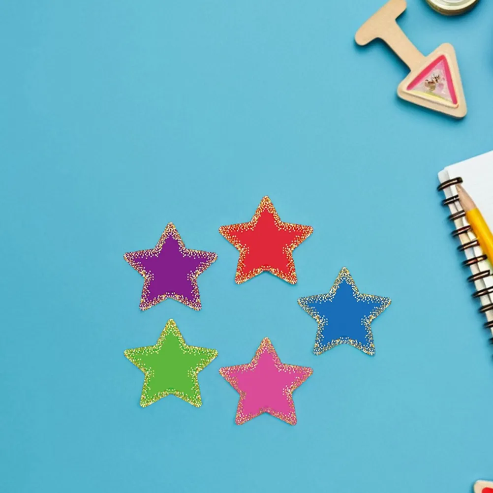 1Set Educational Wall Decoration Star Paper Cutouts Colorful Classroom Bulletin Board Supplies DIY Craft Materials