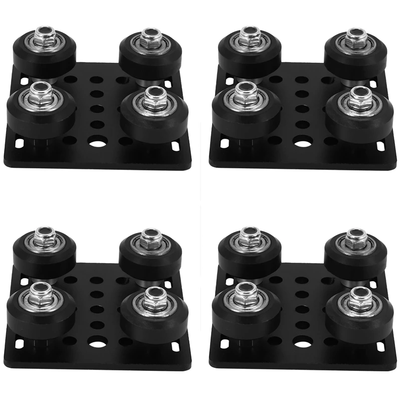 

4X 3D Printer Accessories European Standard 2020 Aluminum Profile Pulley V-Slot Build Gantry Plate