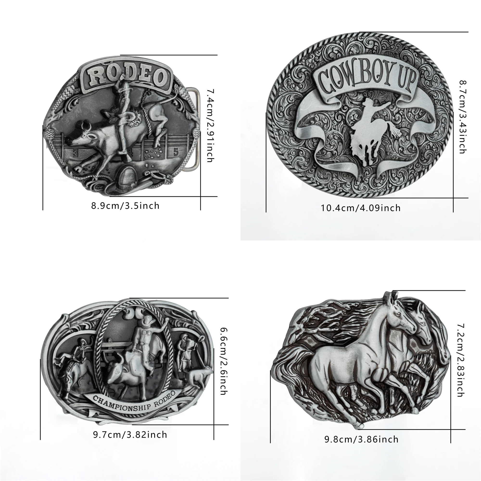 Uma fivela de dois cavalos/Colosseum/cavalheiro, uma fivela de cinto masculina ocidental única e versátil